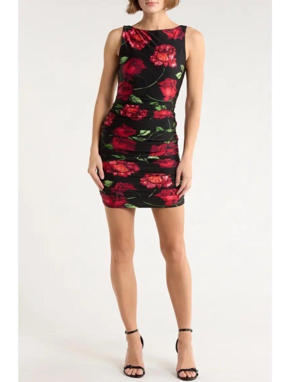 AFRM Leila Los Angeles sleeveless bodycon dress Floral Ruched
